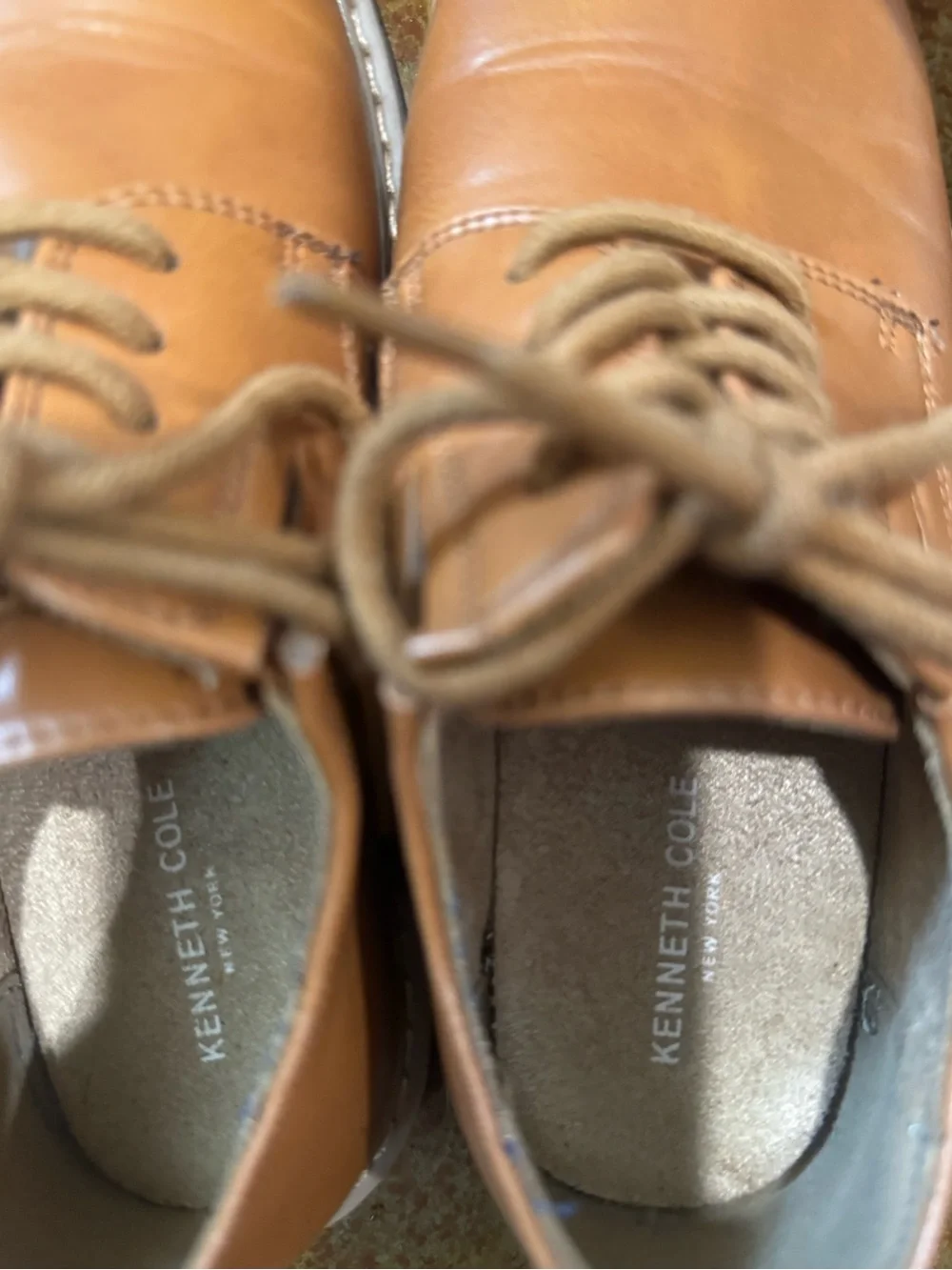 Kenneth Cole Boy’s Tan Leather Derby Shoes